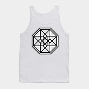 Hypercube Black and White Tank Top